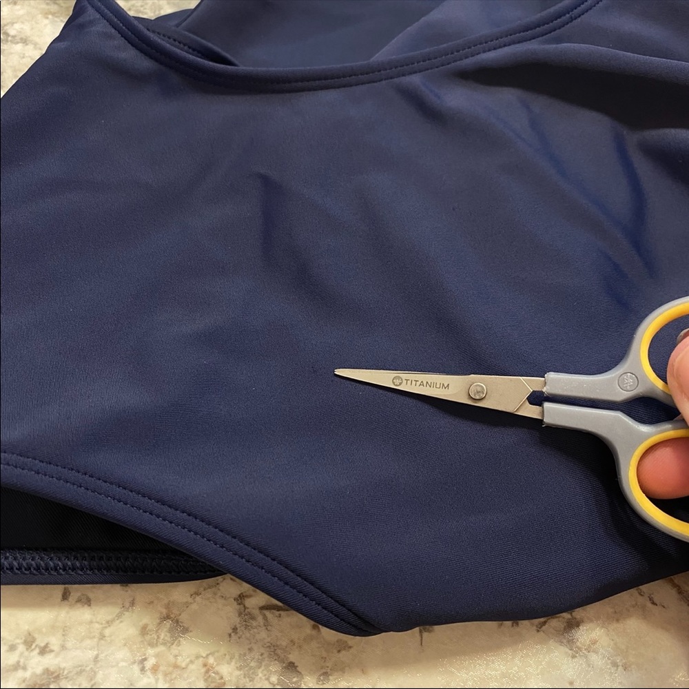 Aerie One Piece Swimsuit Super Scoop Cutouts Navy - Picture 7 of 7